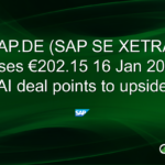 SAP.DE Stock Closes at €202.15 Amid AI Partnership; Upside Forecasts Signal Potential Growth